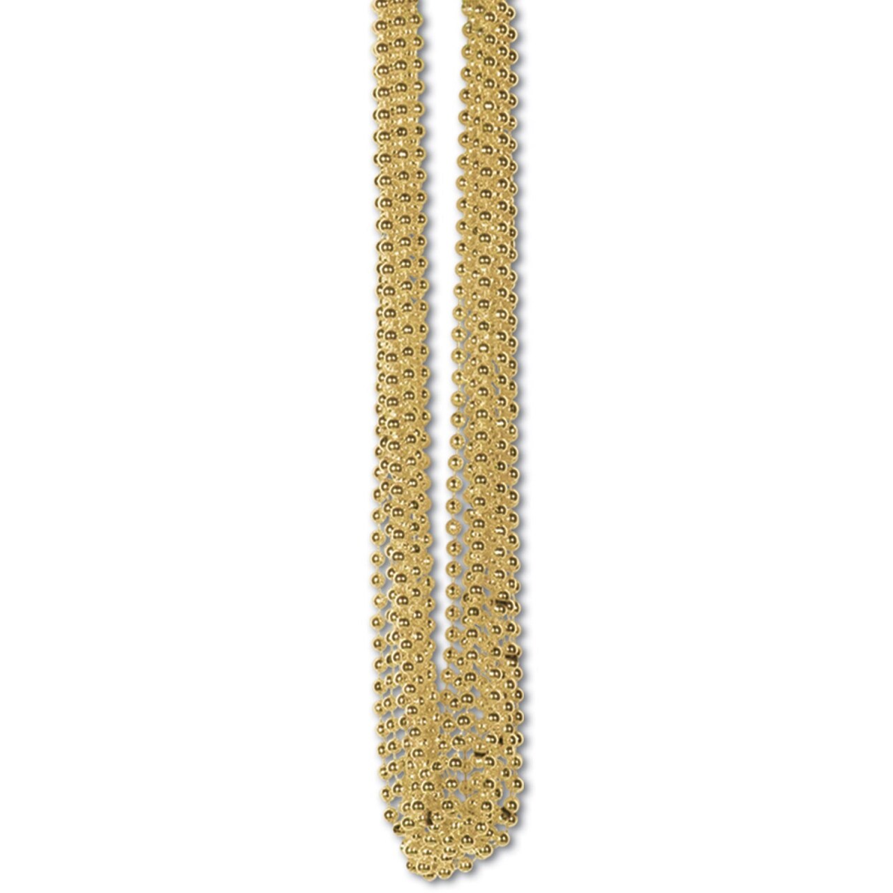 Beistle Club Pack of 720 Shiny Gold Metallic Small Round Beaded Necklace Birthday Party Favors 33''